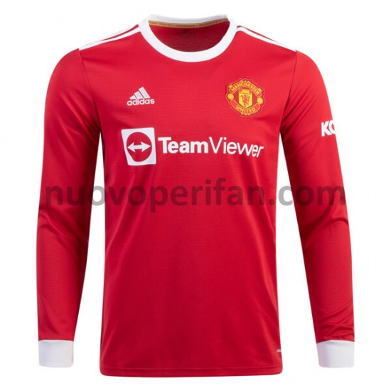 Maglie da Calcio Manchester United Prima Tenuta 2021-2022 Maniche Lunghe