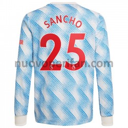 Maglie da Calcio Manchester United Jadon Sancho 25 Trasferta Tenuta 2021-2022 Maniche Lunghe