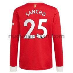 Maglie da Calcio Manchester United Jadon Sancho 25 Prima Tenuta 2021-2022 Maniche Lunghe