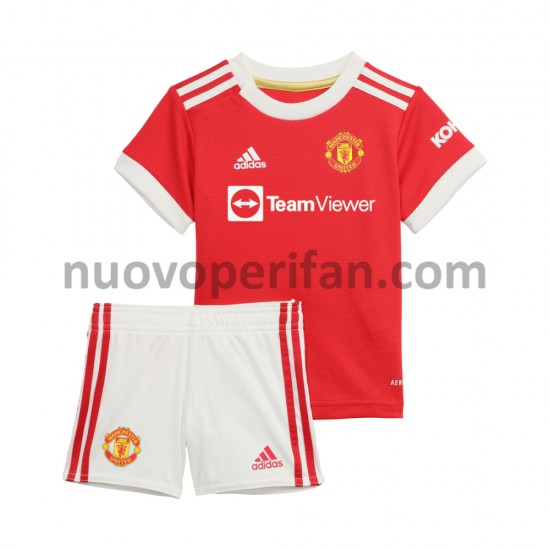 Maglie da Calcio Manchester United Bambino Prima Tenuta 2021-2022 Maniche Corte