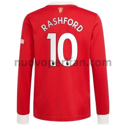 Maglie da Calcio Manchester United Marcus Rashford 10 Prima Tenuta 2021-2022 Maniche Lunghe