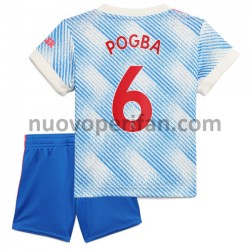 Maglie da Calcio Manchester United Pogba 6 Bambino Trasferta Tenuta 2021-2022 Maniche Corte