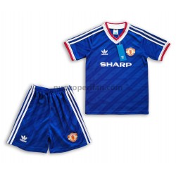 Maglie da Calcio Manchester United Retro Bambino Trasferta Tenuta 1986 Maniche Corte