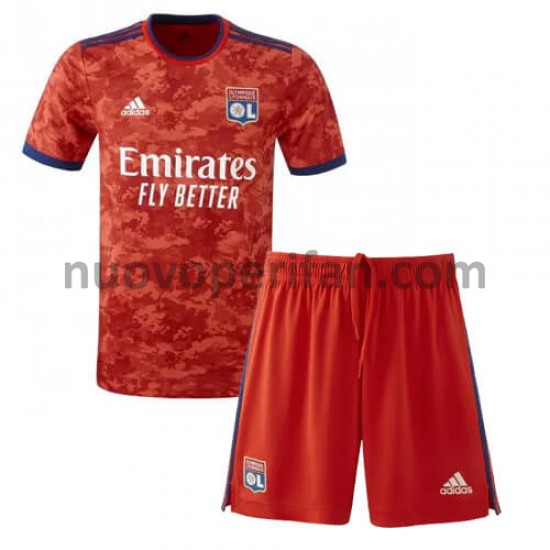 Maglie da Calcio Olympique Lyonnais Bambino Trasferta Tenuta 2021-2022 Maniche Corte