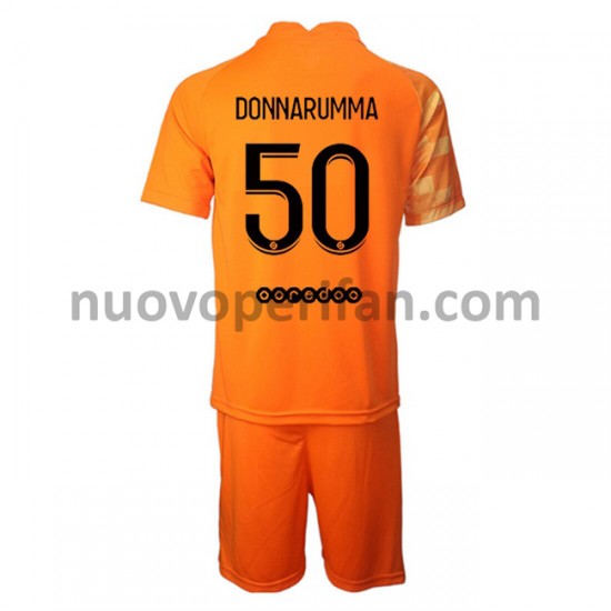 Maglie da Calcio Paris Saint-Germain Portiere Gianluigi Donnarumma 50 Bambino Prima Tenuta 2021-2022 Maniche Corte