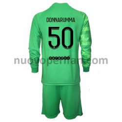 Maglie da Calcio Paris Saint-Germain Portiere Gianluigi Donnarumma 50 Bambino Alternativa Tenuta 2021-2022 Maniche Lunghe