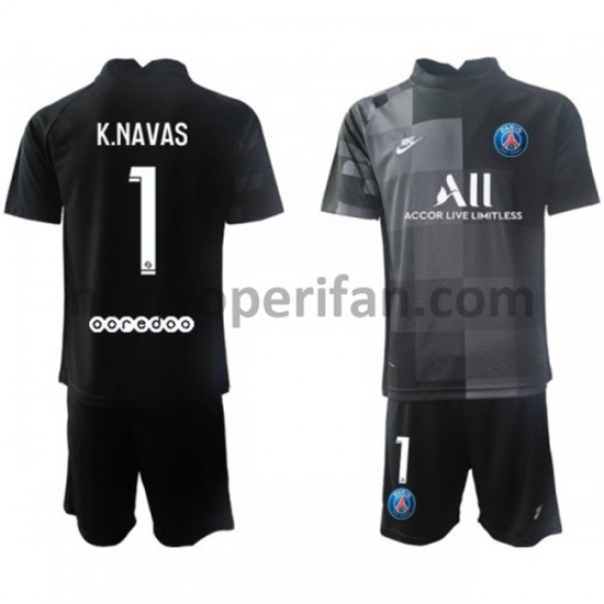 Maglie da Calcio Paris Saint-Germain Portiere Keylor Navas 1 Bambino Trasferta Tenuta 2021-2022 Maniche Corte