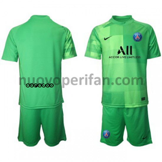 Maglie da Calcio Paris Saint-Germain Portiere Bambino Alternativa Tenuta 2021-2022 Maniche Corte