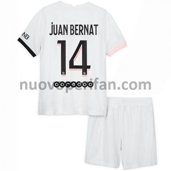 Maglie da Calcio Paris Saint-Germain Juan Bernat 14 Bambino Trasferta Tenuta 2021-2022 Maniche Corte