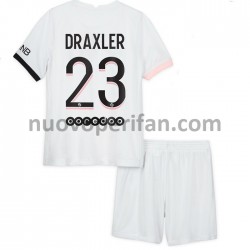 Maglie da Calcio Paris Saint-Germain Julian Draxler 23 Bambino Trasferta Tenuta 2021-2022 Maniche Corte