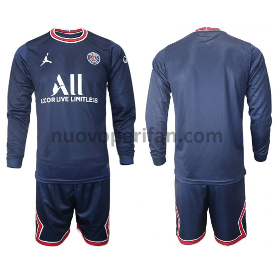Maglie da Calcio Paris Saint-Germain Bambino Prima Tenuta 2021-2022 Maniche Lunghe