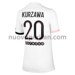 Maglie da Calcio Paris Saint-Germain Layvin Kurzawa 20 Trasferta Tenuta 2021-2022 Maniche Corte