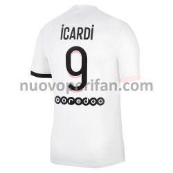 Maglie da Calcio Paris Saint-Germain Mauro Icardi 9 Trasferta Tenuta 2021-2022 Maniche Corte