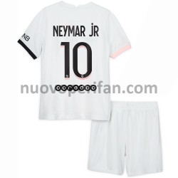 Maglie da Calcio Paris Saint-Germain Neymar Jr 10 Bambino Trasferta Tenuta 2021-2022 Maniche Corte