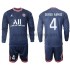 Maglie da Calcio Paris Saint-Germain Sergio Ramos 4 Bambino Prima Tenuta 2021-2022 Maniche Lunghe