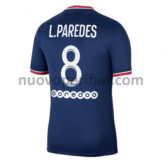 Maglie da Calcio Paris Saint-Germain Leandro Paredes 8 Prima Tenuta 2021-2022 Maniche Corte