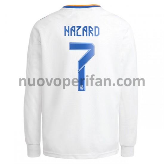 Maglie da Calcio Real Madrid Eden Hazard 7 Prima Tenuta 2021-2022 Maniche Lunghe