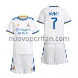 Maglie da Calcio Real Madrid Eden Hazard 7 Bambino Prima Tenuta 2021-2022 Maniche Corte