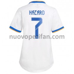 Maglie da Calcio Real Madrid Eden Hazard 7 Donna Prima Tenuta 2021-2022 Maniche Corte