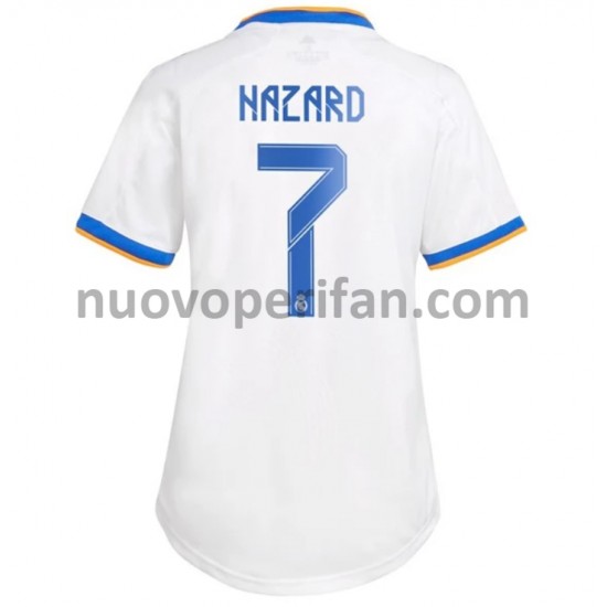 Maglie da Calcio Real Madrid Eden Hazard 7 Donna Prima Tenuta 2021-2022 Maniche Corte