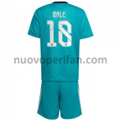 Maglie da Calcio Real Madrid Gareth Bale 18 Bambino Alternativa Tenuta 2021-2022 Maniche Corte