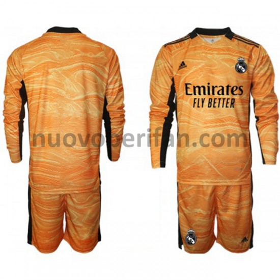 Maglie da Calcio Real Madrid Portiere Bambino Trasferta Tenuta 2021-2022 Maniche Lunghe