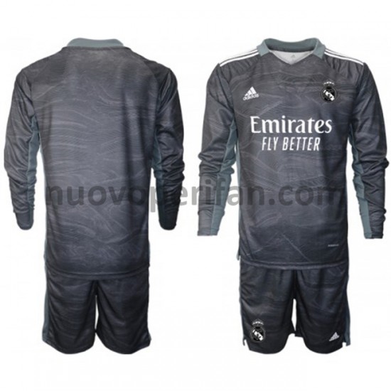 Maglie da Calcio Real Madrid Portiere Bambino Prima Tenuta 2021-2022 Maniche Lunghe
