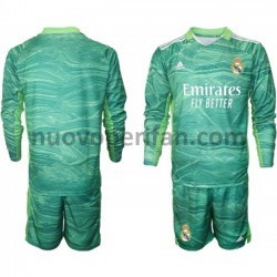 Maglie da Calcio Real Madrid Portiere Bambino Alternativa Tenuta 2021-2022 Maniche Lunghe