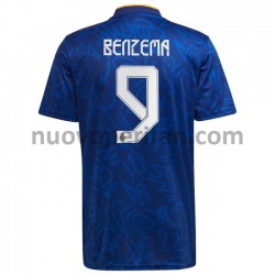 Maglie da Calcio Real Madrid Karim Benzema 9 Trasferta Tenuta 2021-2022 Maniche Corte