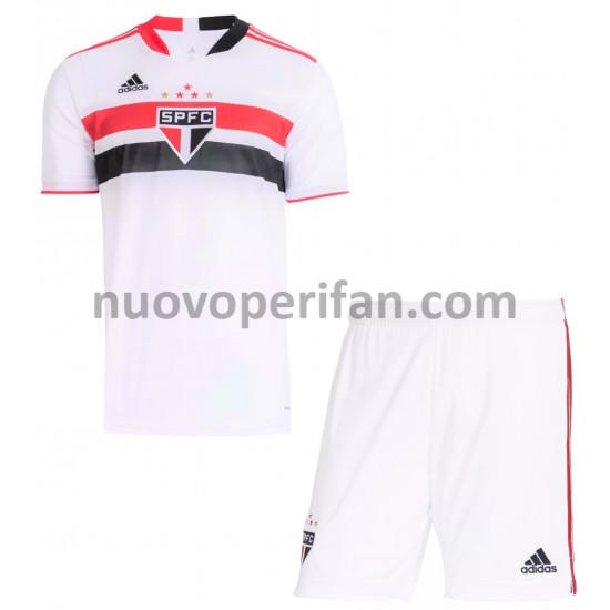 Maglie da Calcio São Paulo Bambino Prima Tenuta 2021-2022 Maniche Corte