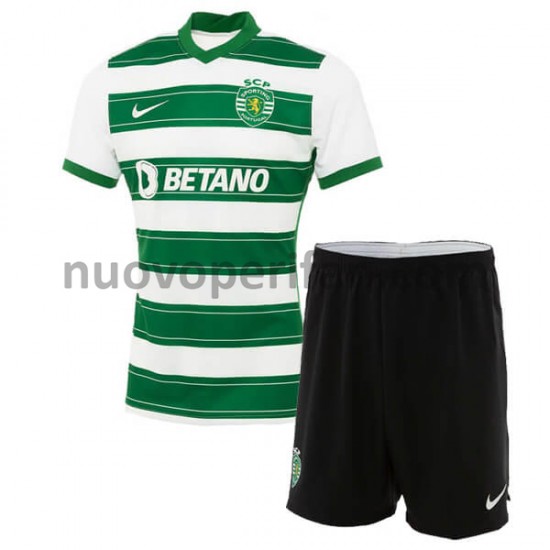 Maglie da Calcio Sporting CP Bambino Prima Tenuta 2021-2022 Maniche Corte