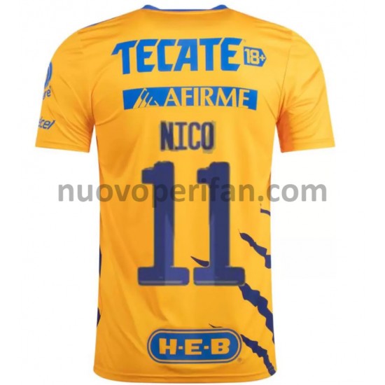 Maglie da Calcio Tigres UANL Nico Lopez 11 Prima Tenuta 2021-2022 Maniche Corte