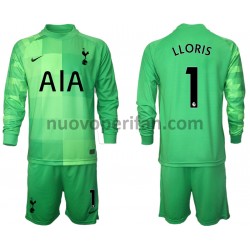 Maglie da Calcio Tottenham Hotspur Hugo Lloris 1 Portiere Bambino Prima Tenuta 2021-2022 Maniche Lunghe