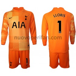 Maglie da Calcio Tottenham Hotspur Hugo Lloris 1 Portiere Bambino Alternativa Tenuta 2021-2022 Maniche Lunghe