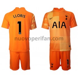 Maglie da Calcio Tottenham Hotspur Hugo Lloris 1 Portiere Bambino Alternativa Tenuta 2021-2022 Maniche Corte