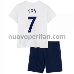 Maglie da Calcio Tottenham Hotspur Son Heung-min 7 Bambino Prima Tenuta 2021-2022 Maniche Corte