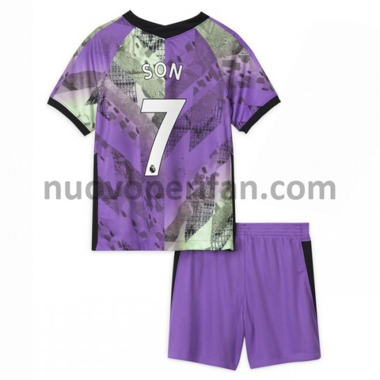 Maglie da Calcio Tottenham Hotspur Son Heung-min 7 Bambino Alternativa Tenuta 2021-2022 Maniche Corte