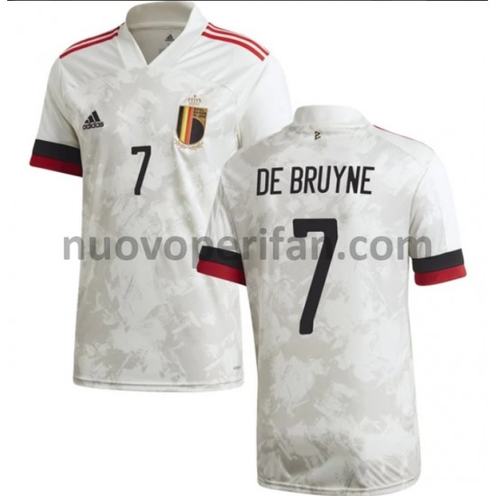 Maglie da Calcio Belgio De Bruyne 7 Trasferta Tenuta Euro 2020 Maniche Corte