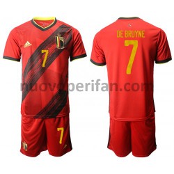 Maglie da Calcio Belgio Kevin De Bruyne 7 Bambino Prima Tenuta Euro 2020 Maniche Corte