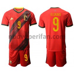 Maglie da Calcio Belgio Romelu Lukaku 9 Prima Tenuta Euro 2020 Maniche Corte