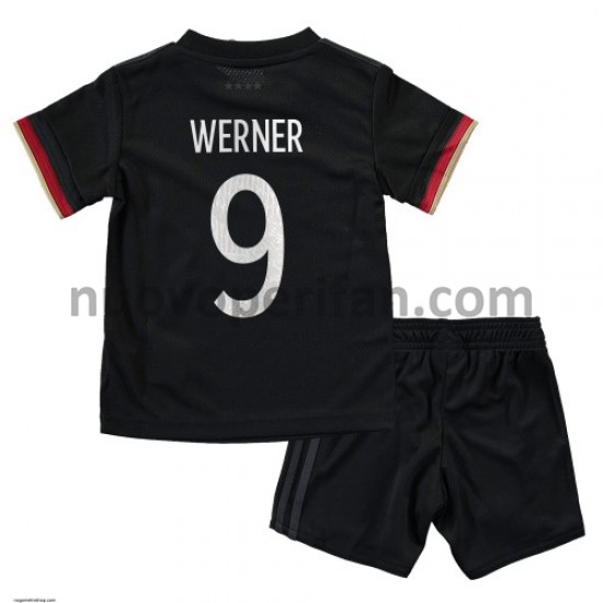 Maglie da Calcio Germania Timo Werner 9 Bambino Trasferta Tenuta Euro 2020 Maniche Corte