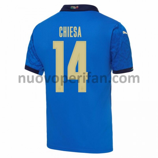 Maglie da Calcio Italia Federico Chiesa 14 Prima Tenuta Euro 2020 Maniche Corte