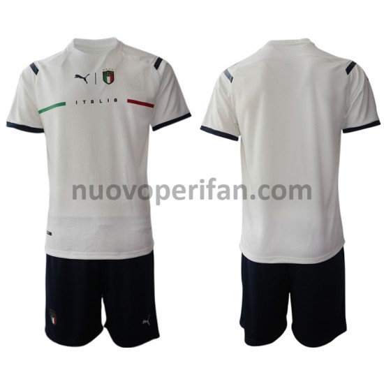 Maglie da Calcio Italia Bambino Trasferta Tenuta 2021-2022 Maniche Corte