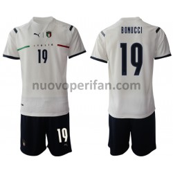 Maglie da Calcio Italia Leonardo Bonucci 19 Bambino Trasferta Tenuta 2021-2022 Maniche Corte