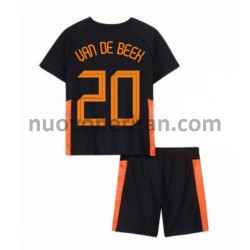 Maglie da Calcio Paesi Bassi Donny van de Beek 20 Bambino Trasferta Tenuta Euro 2020 Maniche Corte