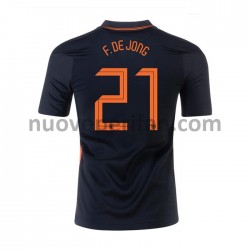 Maglie da Calcio Paesi Bassi Frenkie de Jong 21 Trasferta Tenuta Euro 2020 Maniche Corte