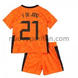 Maglie da Calcio Paesi Bassi Frenkie de Jong 21 Bambino Prima Tenuta Euro 2020 Maniche Corte
