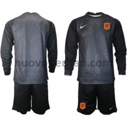 Maglie da Calcio Paesi Bassi Portiere Bambino Prima Tenuta Euro 2020 Maniche Lunghe