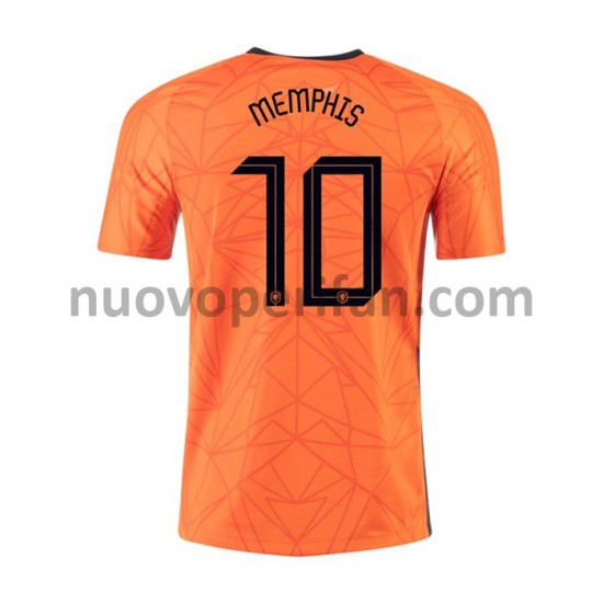 Maglie da Calcio Paesi Bassi MEMPHIS 10 Prima Tenuta Euro 2020 Maniche Corte