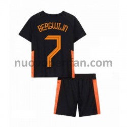 Maglie da Calcio Paesi Bassi Steven Bergwijn 7 Bambino Trasferta Tenuta Euro 2020 Maniche Corte